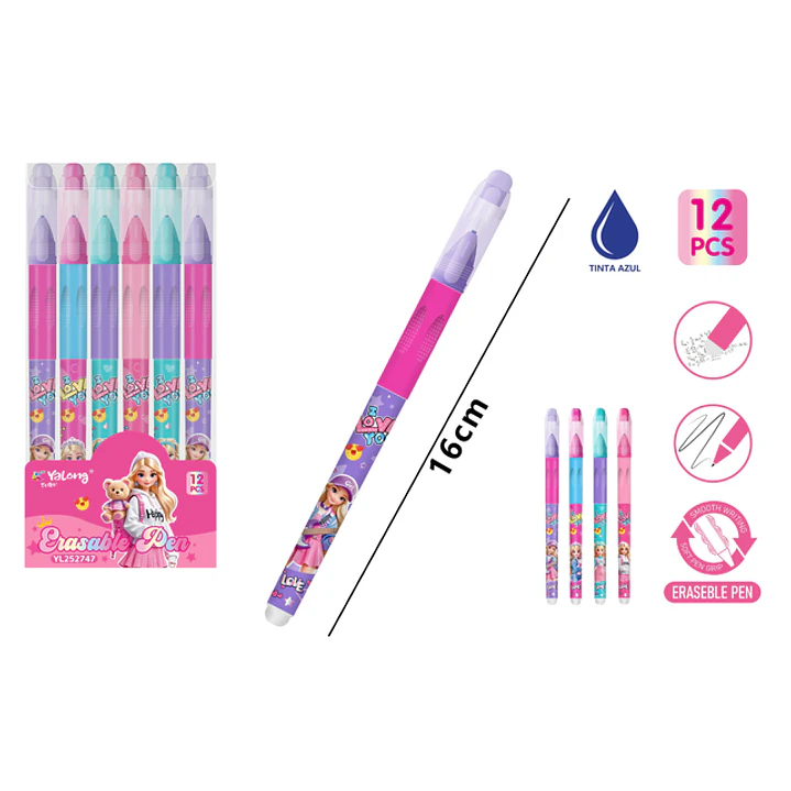 Boligrafos Borrable 16Cm 12 Unidades 1