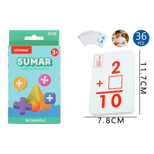 Tarjetas De Aprendizaje Suma 36 Unidades