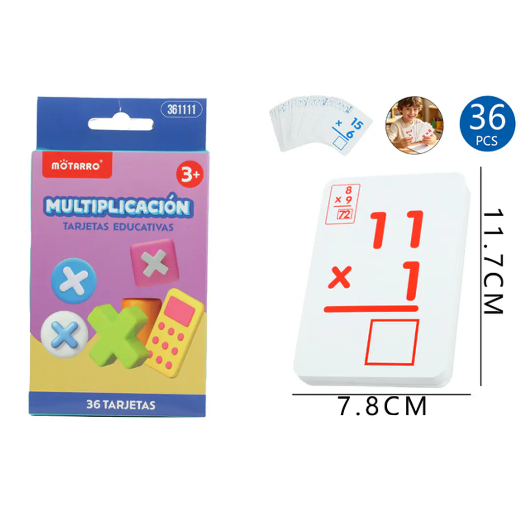 Tarjetas De Aprendizaje Multiplicación 36 Unidades 1