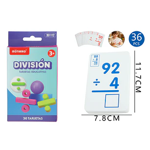 Tarjetas De Aprendizaje División 36 Unidades