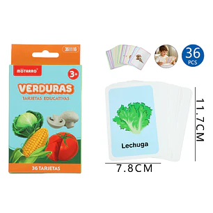 Tarjetas De Aprendizaje Verduras 36 Unidades