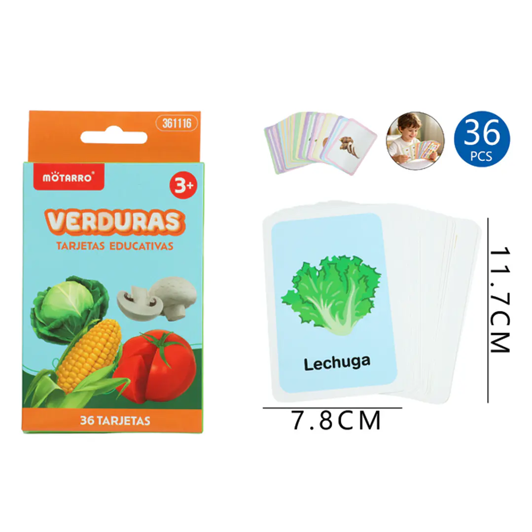 Tarjetas De Aprendizaje Verduras 36 Unidades 1
