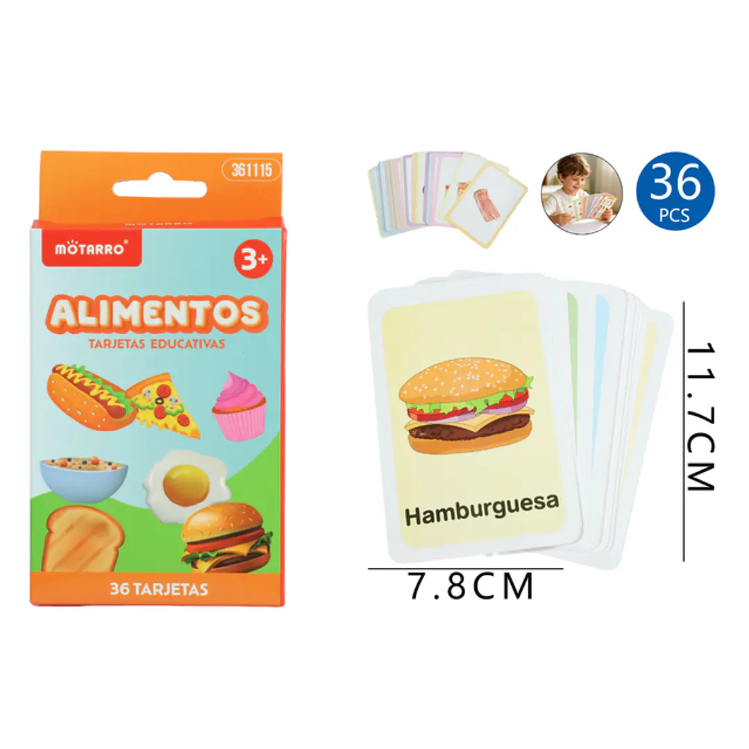 Tarjetas De Aprendizaje Alimentos 36 Unidades 1