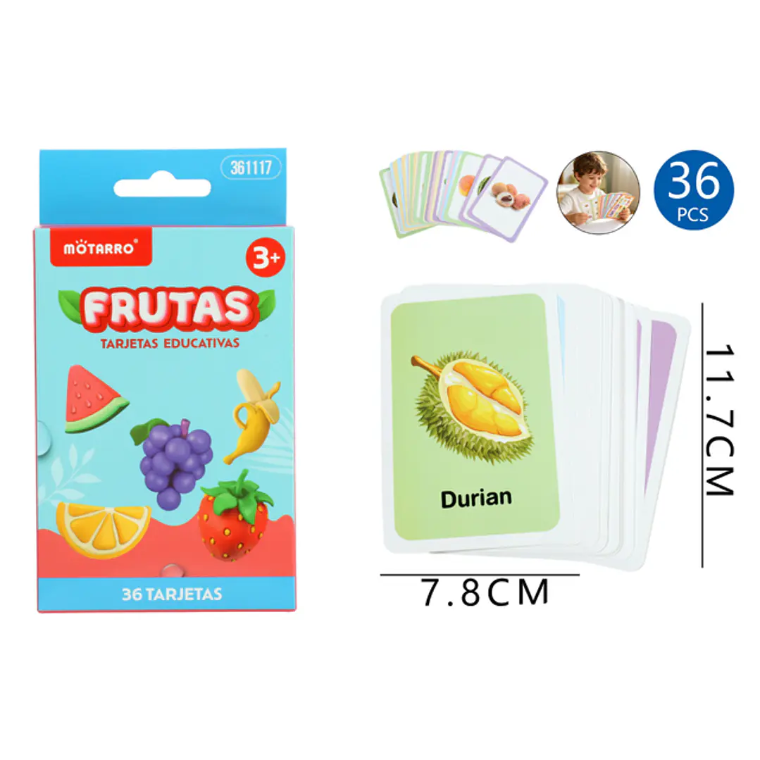 Tarjetas De Aprendizaje Frutas 36 Unidades 1