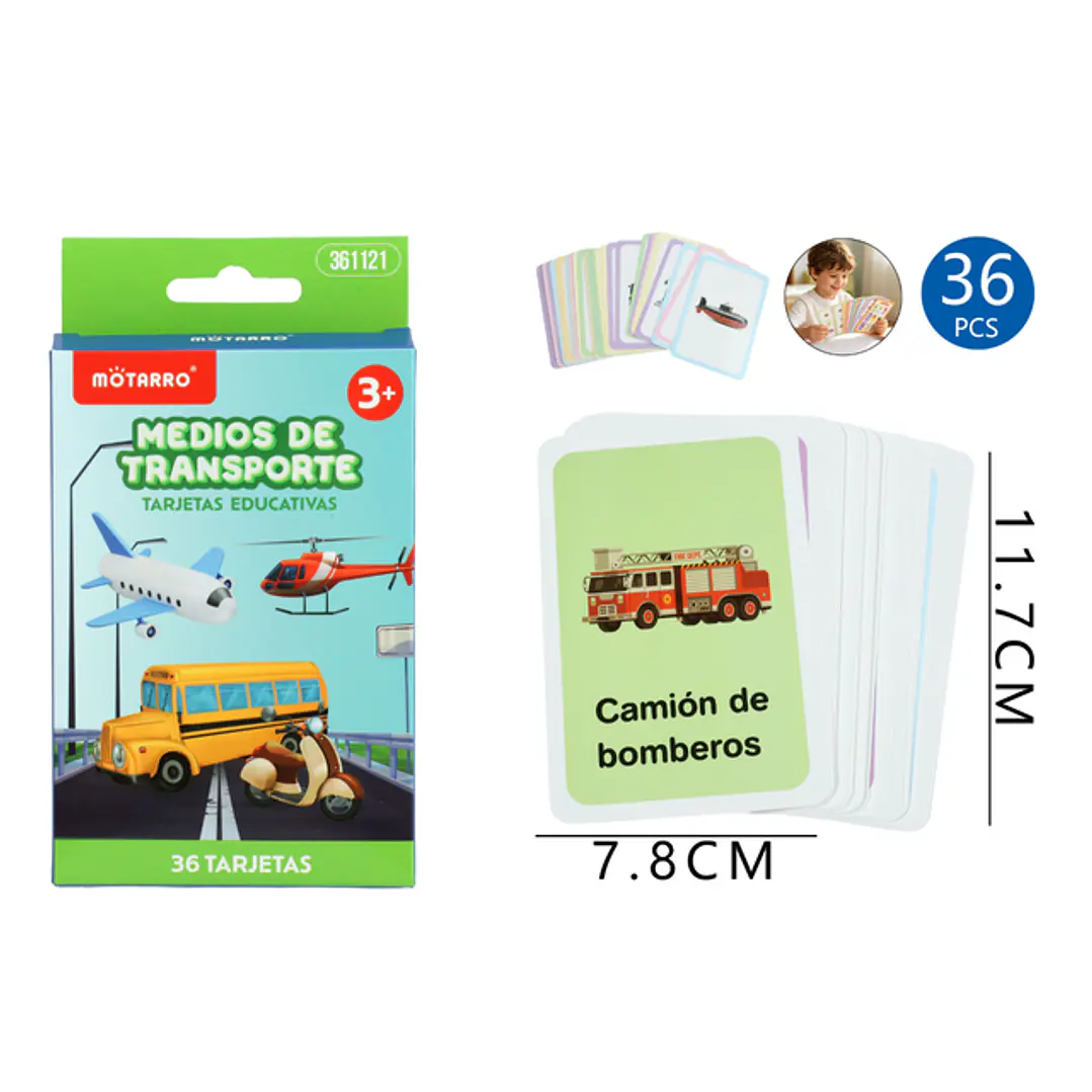 Tarjetas De Aprendizaje Transportes 36 Unidades 1