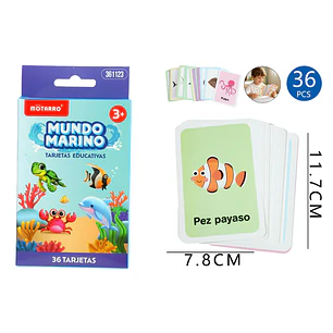 Tarjetas De Aprendizaje Animales Marinos 36 Unidades