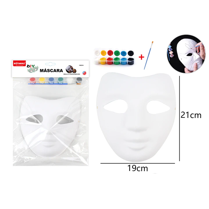 Mascara Blanca Con Pintura 1