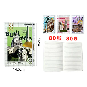 Libreta Edificios Históricos Elástico 80Hojas A5