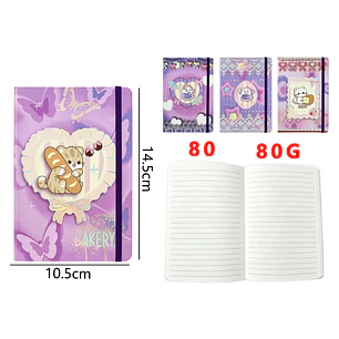 Libreta Gatito Adorable Elástico 80Hojas A6
