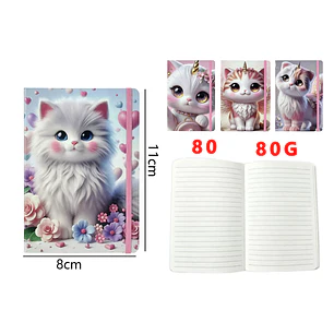 Libreta Gatos Elástico 80Hojas A7