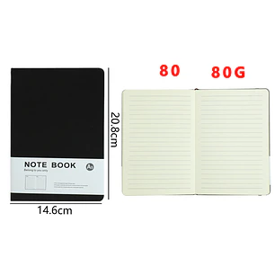 Libreta Negro A5 20.8x14.6cm