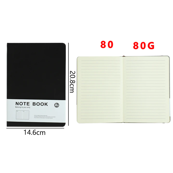 Libreta Negro A5 20.8x14.6cm 1
