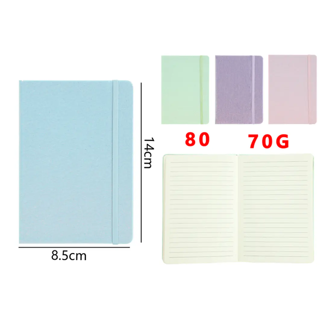 Libreta Elástico Glitter A6 14x8.5cm 1