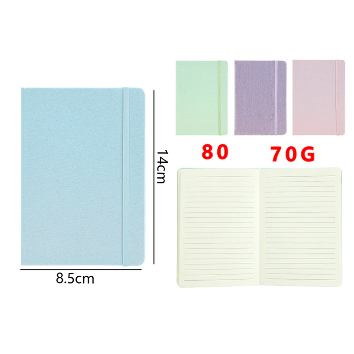 Libreta Elástico Glitter A6 14x8.5cm 1