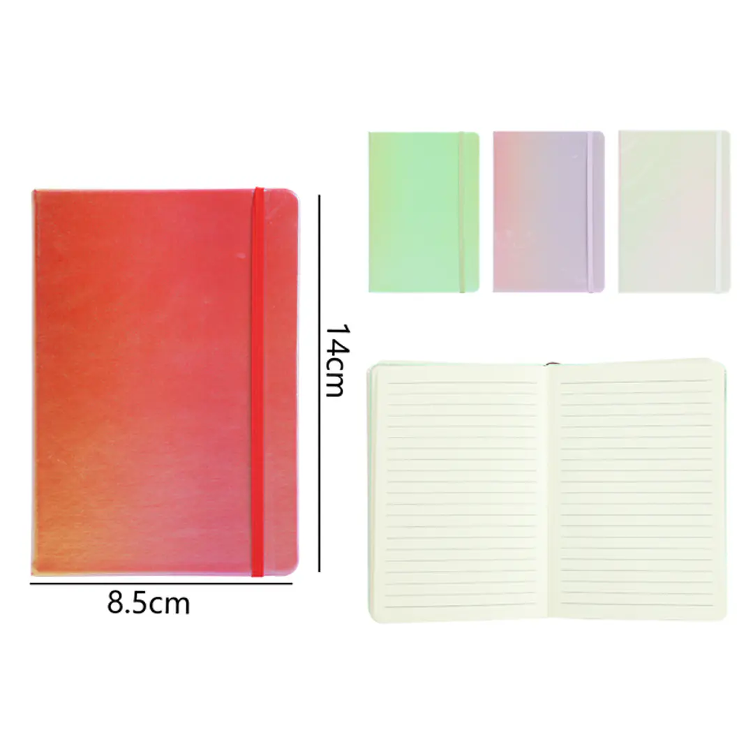 Libreta Elástico Degradado A6 14x8.5cm 1