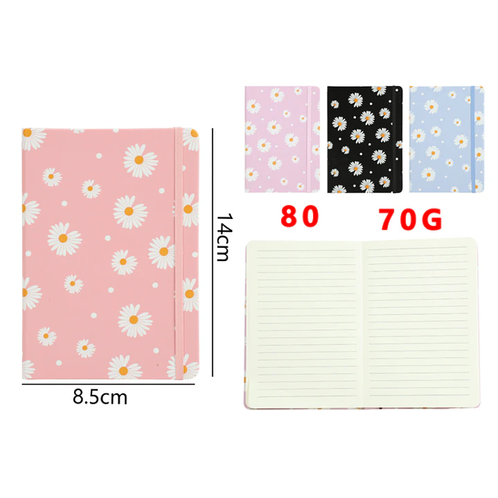 Libreta Elástico Margarita A6 14x8.5cm 1