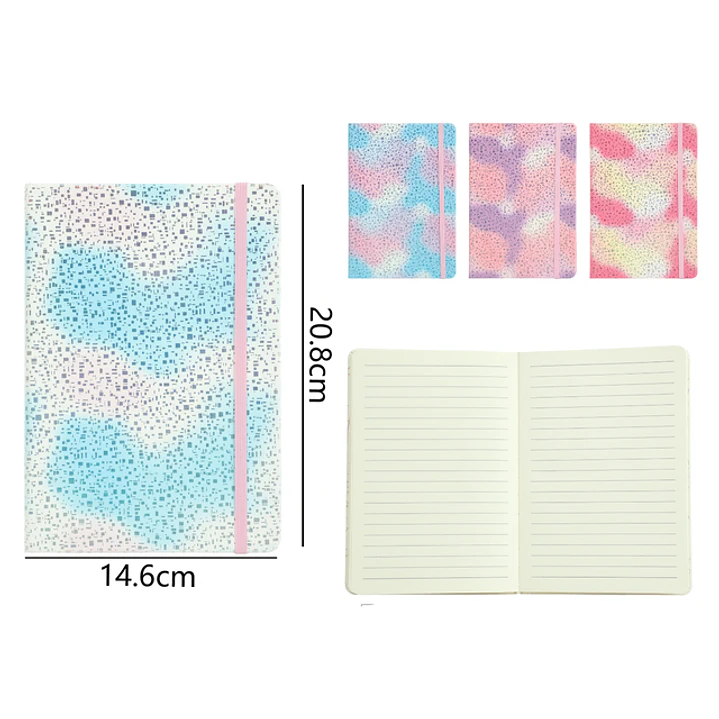 Libreta Elástico Diseño Degradado A5 20.8x14.6cm 1