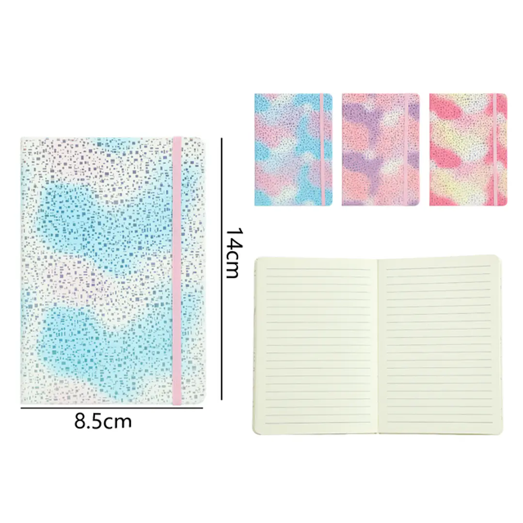 Libreta Elástico Diseño Degradado A6 14x8.5cm 1