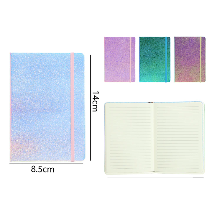 Libreta Elástico Pastel Brillante A6 14x8.5cm 1