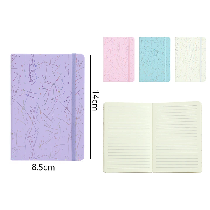 Libreta Elástico Diseño Estrella Fugaz A6 14x8.5cm 1