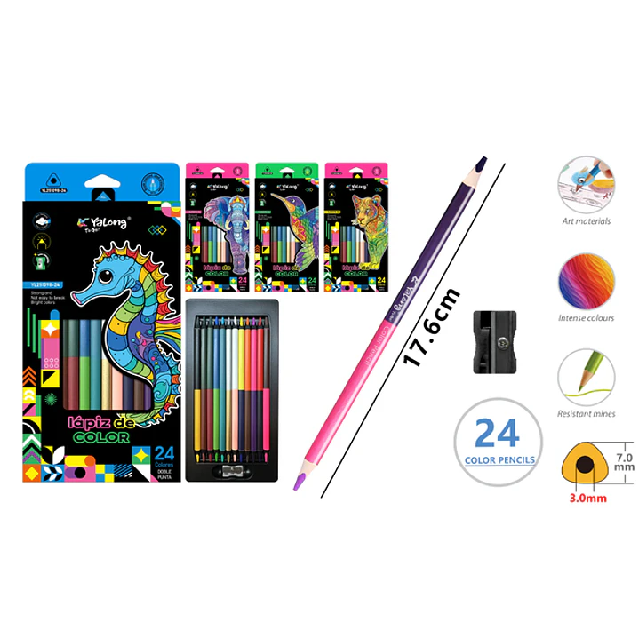 Lapices De Colores Duo 17.6Cm 12 Unidades 1