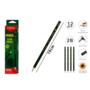 Lapices Grafito 2B 19Cm 12 Unidades