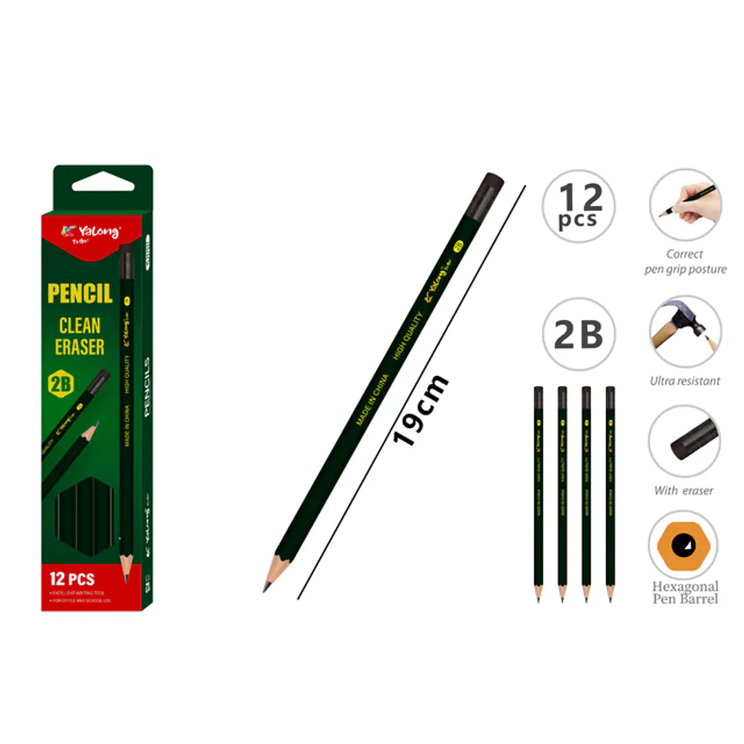 Lapices Grafito 2B 19Cm 12 Unidades 1