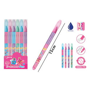 Boligrafos Borrable Azul 15Cm 12 Unidades