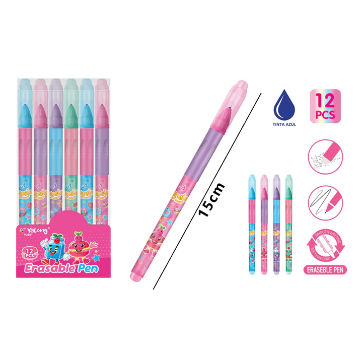 Boligrafos Borrable Azul 15Cm 12 Unidades 1