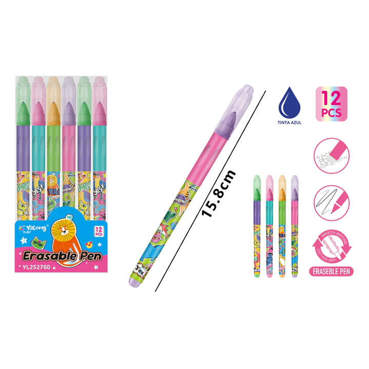 Boligrafos Borrable Azul 15.8Cm 12 Unidades 1