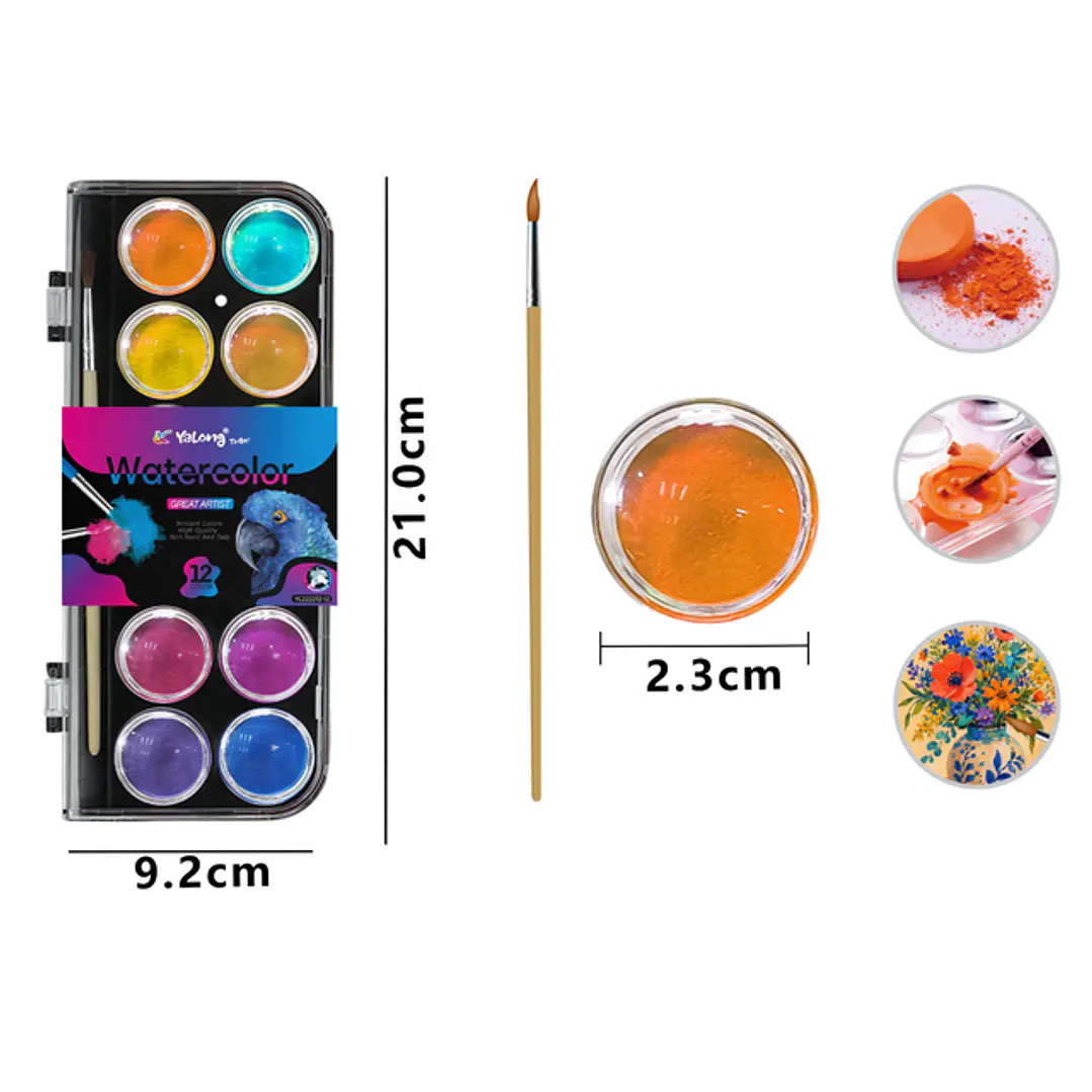 Acuarela En Paleta 12Colores Pinturas 1