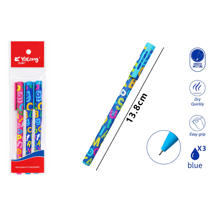 Boligrafo Gel Azul 13.8Cm 3 Unidades 1