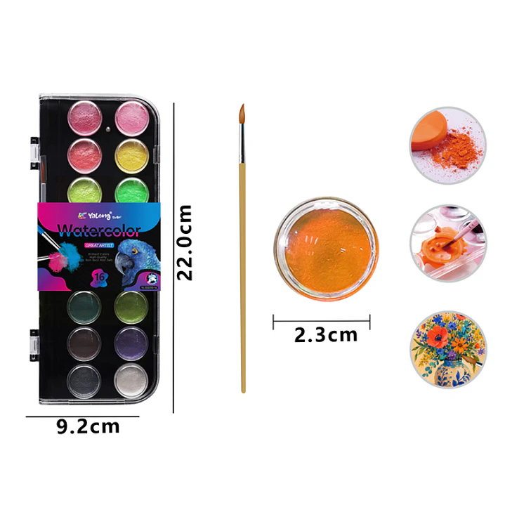 Acuarela En Paleta 16Colores Pinturas 1