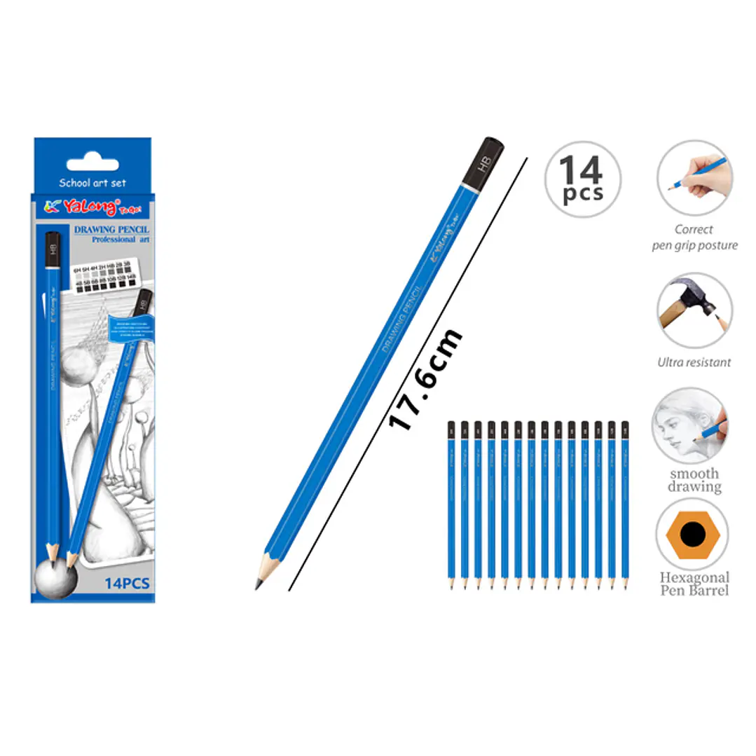 Lapices Grafito Hb 17.5Cm 14 Unidades 1