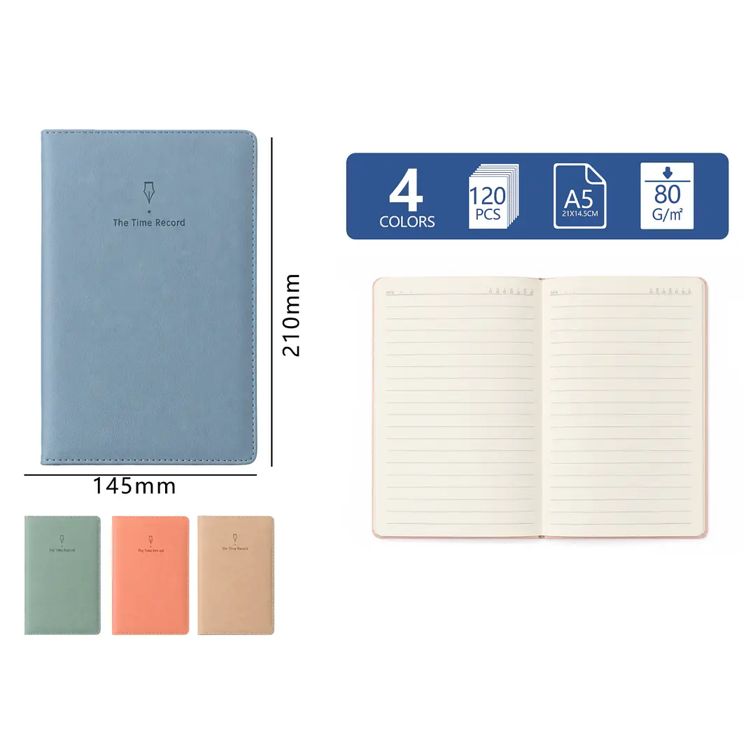Libreta Tapa Simil Cuero 120Hojas A5 1