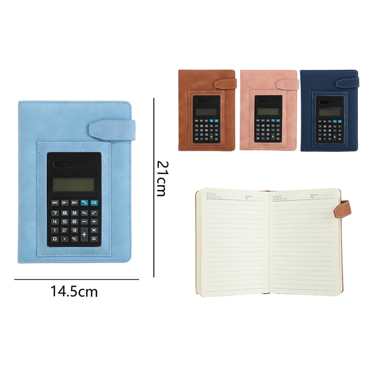 Libreta Con Calculadora Y Broche 120 Hojas 21x14.5cm A5 1