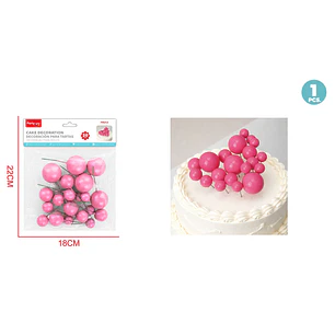 Decoración Para Torta Perlado Rosado Oscuro 20 Unidades