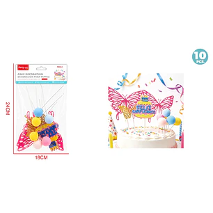 Decoración Para Torta Cumpleaños Mariposa 10 Unidades