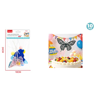 Decoración Para Torta Cumpleaños Mariposa 10 Unidades