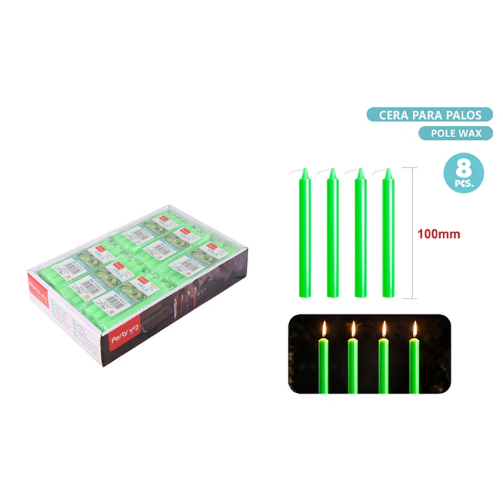 Velas Verde 8 Unidades 100Mm 1