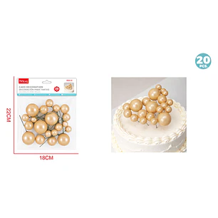 Decoracion Para Torta Perlado Amarillo 20 Unidades