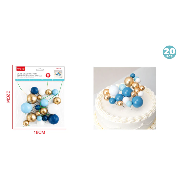 Decoracion Para Torta Perlado Surtidos 20 Unidades 1
