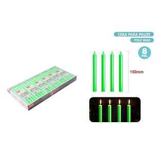 Velas Verde 8 Unidades 150Mm