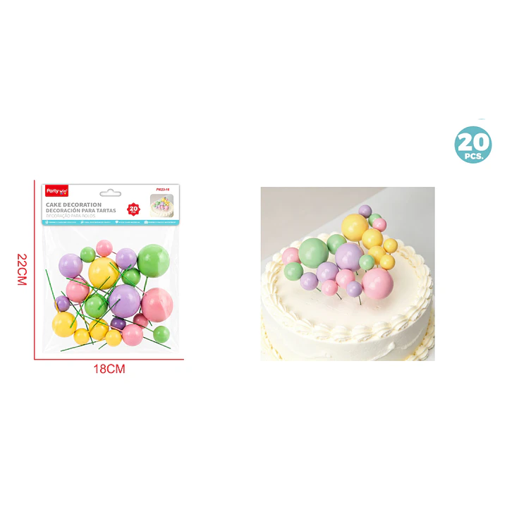 Decoracion Para Torta Perlado Surtidos 20 Unidades 1