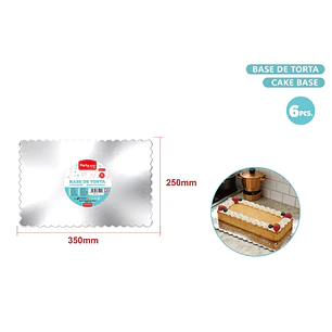Base De Torta Redondo Plateado 23Cm 6 Unidades 9Pul.