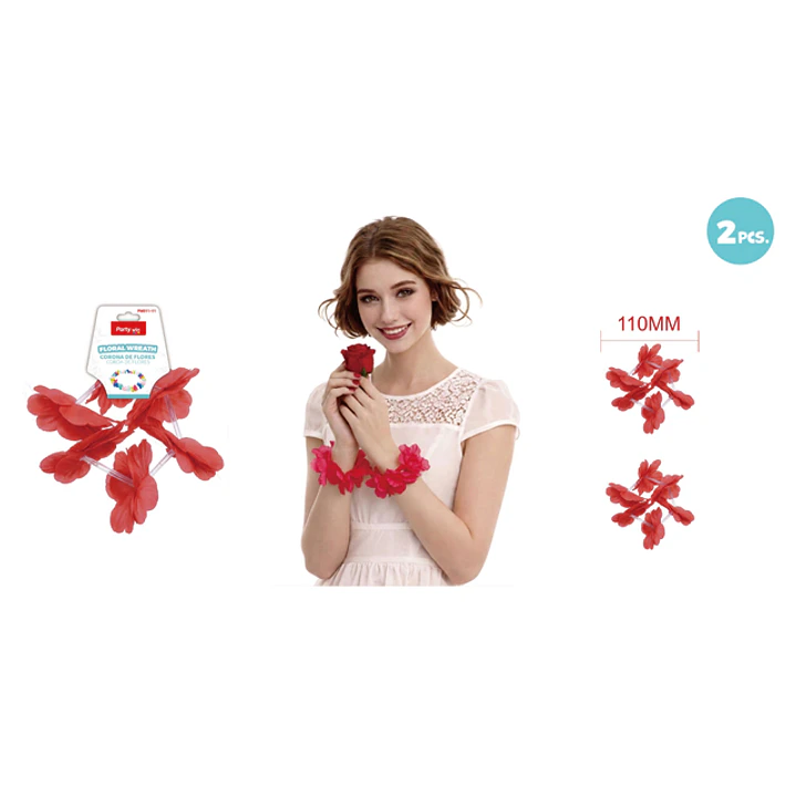 Pulseras 6X2Flores Rojo 2 Unidades 1