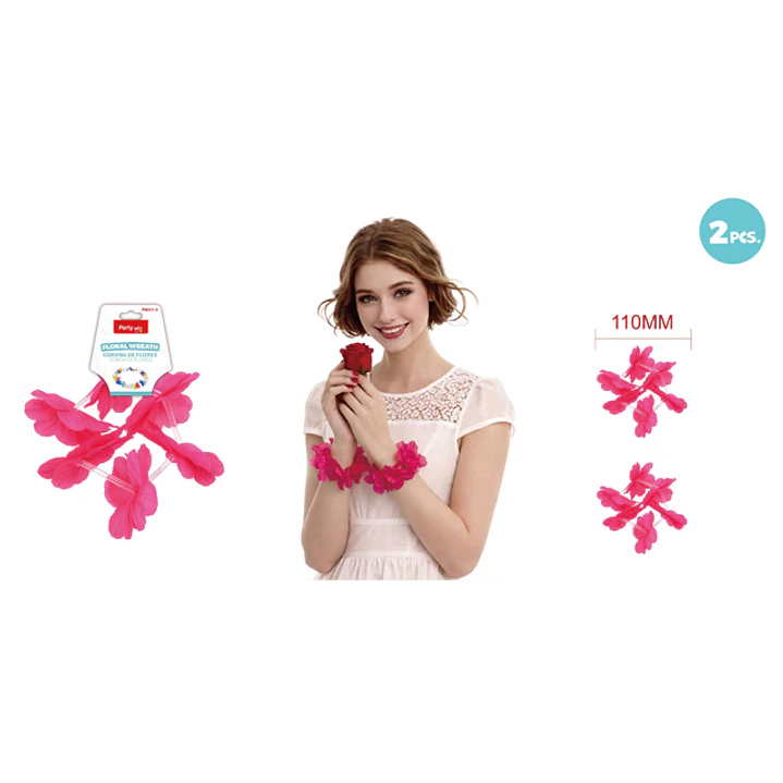Pulseras 6X2Flores Rosado 2 Unidades 1