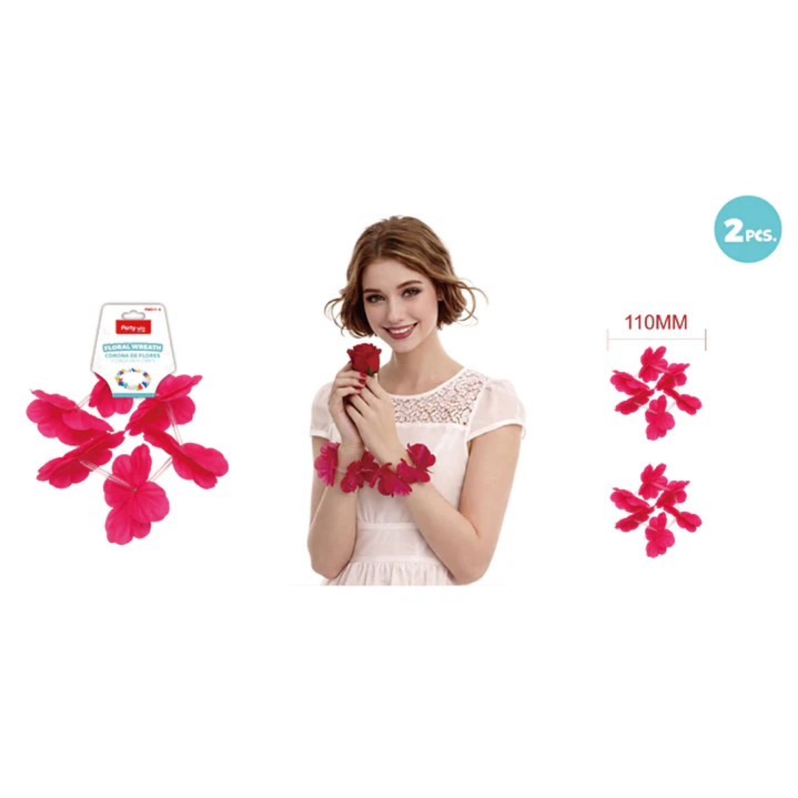 Pulseras 6X2Flores Fucsia 2 Unidades 1