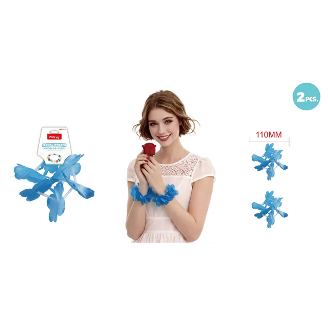 Pulseras 6X2Flores Celeste 2 Unidades 1