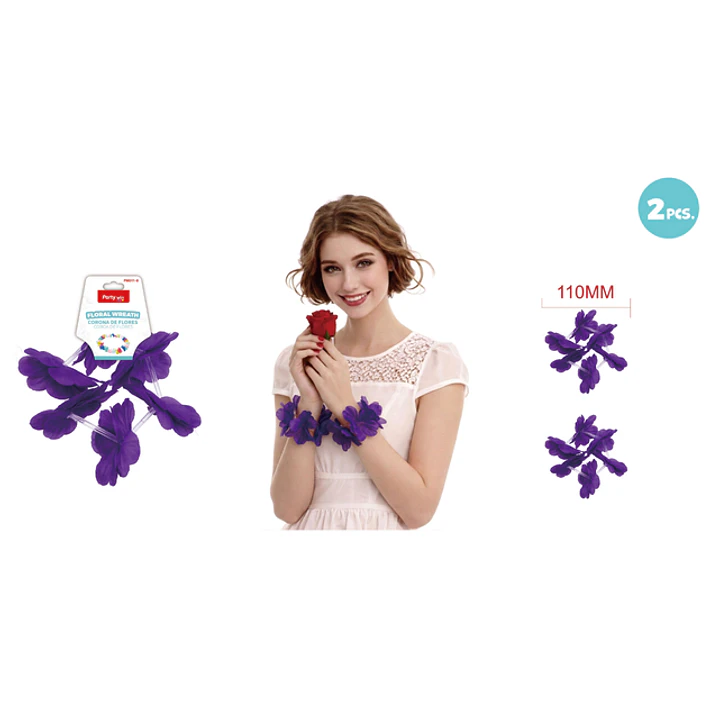 Pulseras 6X2Flores Morado 2 Unidades 1